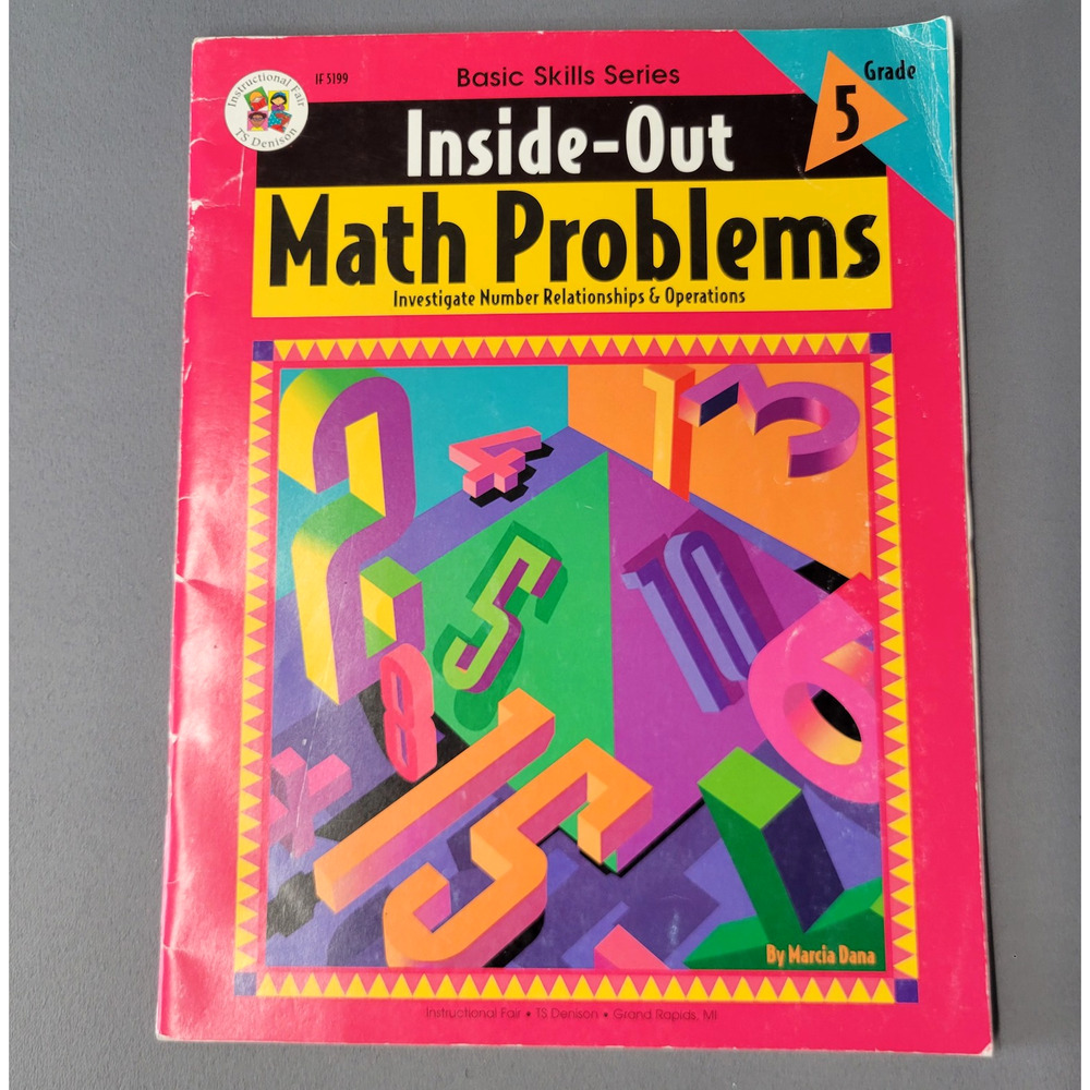 Inside-Out Math Problems Grade 5 Marcia Dana Workbook Instructional Fair PB Book